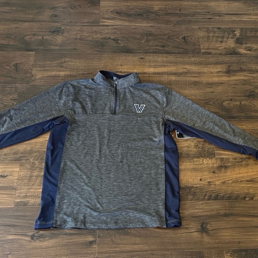 Villanova 1/4 zip Colosseum Gray and Navy Long Sleeve activewear